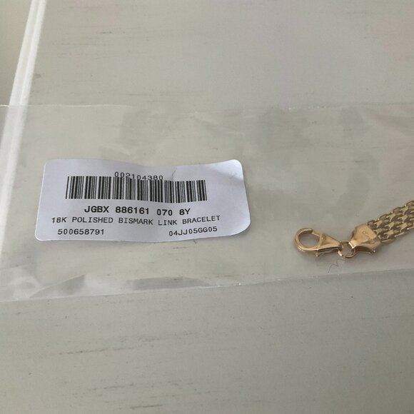18k solid gold Bismark link bracelet NWT - Picture 6 of 8